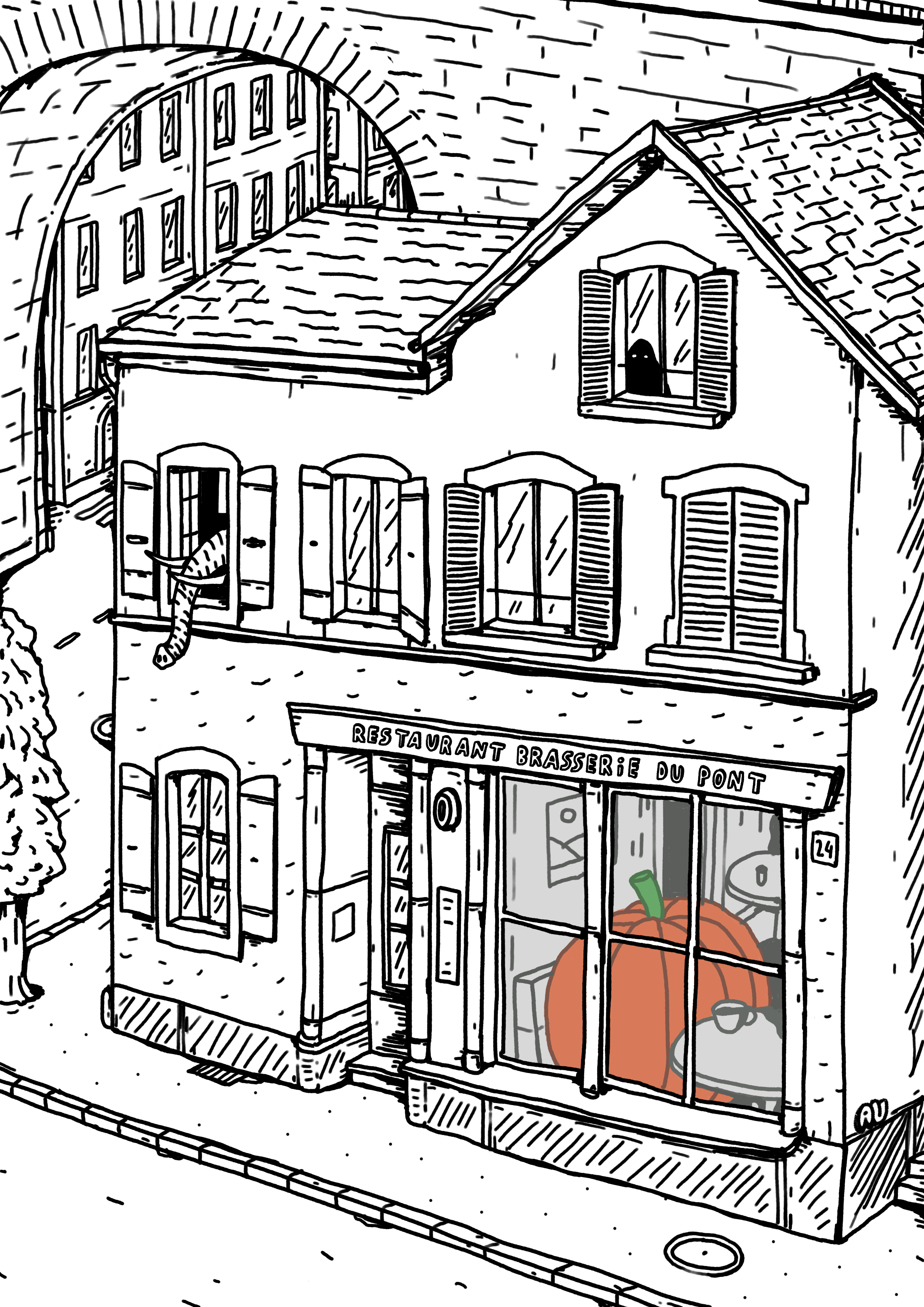 Illustration réalisée pour les portes-ouvertes par l'Ange violent, artiste neuchâtelois.